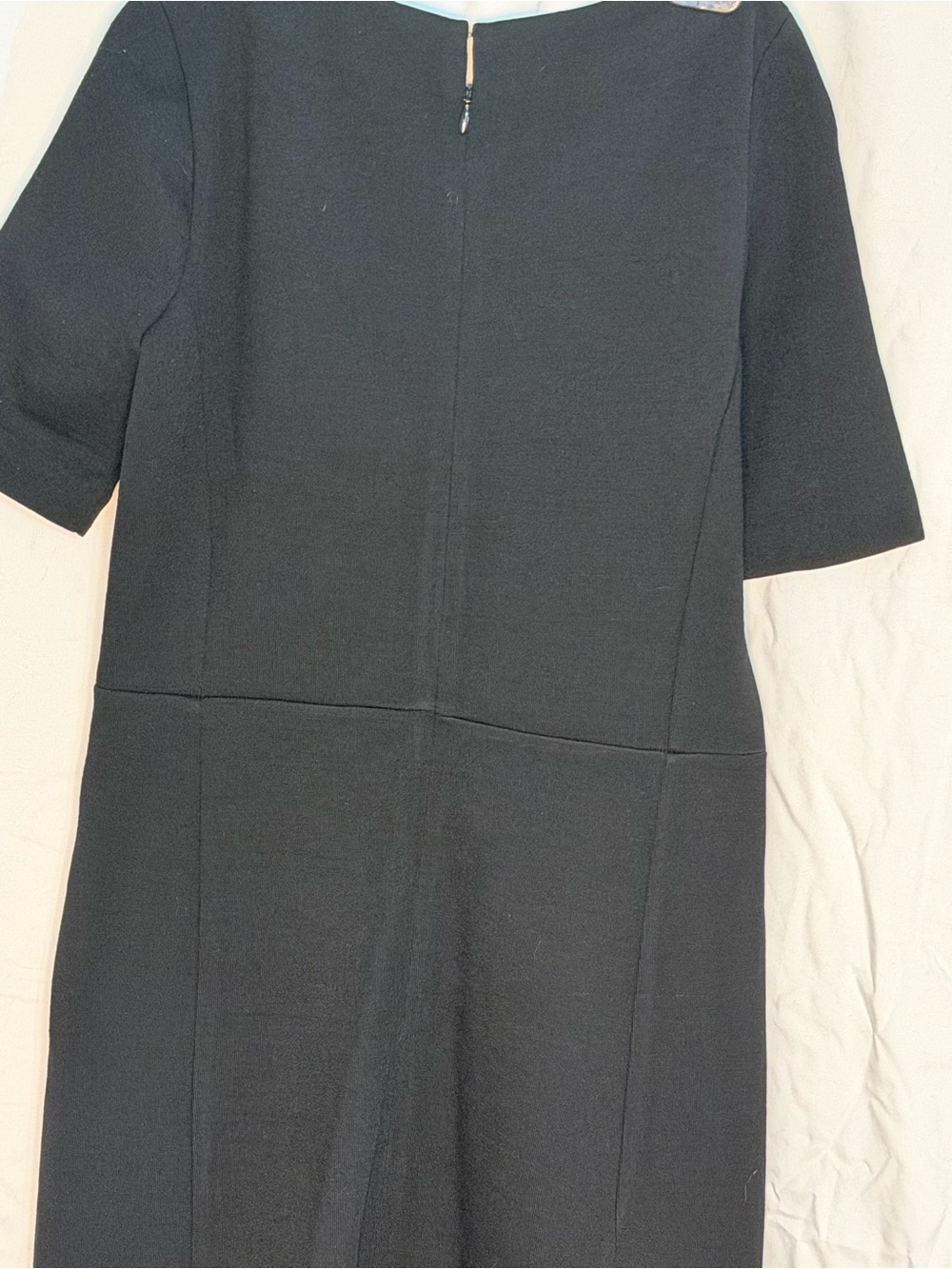 J. Crew Black Midi Sheath Dress with Short Sleeves - Picture 3 of 7